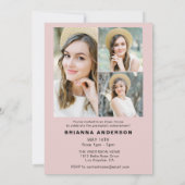 Trendy Blush Roze Foto Afstudeerfeest Kaart (Achterkant)