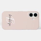 Trendy Blush Roze Grijs Script Monogram Case-Mate iPhone Case (Achterkant (horizontaal))