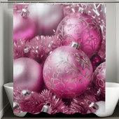 Trendy Blush Roze Kerstbal Douchegordijn