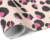 Trendy Blush roze leopard print dierlijk oerwoud Cadeaupapier (Rol Hoek)