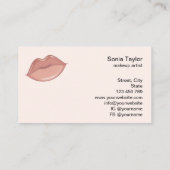Trendy Blush Roze Lippen Make-up Artist Beauty Sal Visitekaartje (Achterkant)