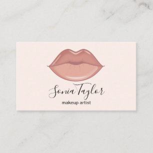 Trendy Blush Roze Lippen Make-up Artist Beauty Sal Visitekaartje