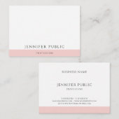 Trendy Blush Roze Moderne Sjabloon Elegant Visitekaartje (Voorkant / Achterkant)