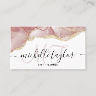 Trendy Blush roze Monogram Makeup Hair Salon Busi Visitekaartje