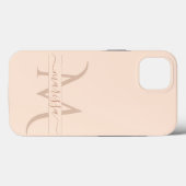 Trendy Blush Roze Monogram Script Naam Meisjesacht Case-Mate iPhone Case (Achterkant (horizontaal))