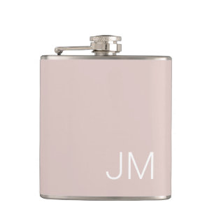 Trendy Blush Roze Oversized Monogram Eerste Letter Heupfles