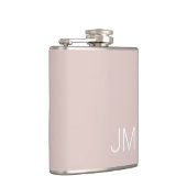 Trendy Blush Roze Oversized Monogram Eerste Letter Heupfles (Rechts)