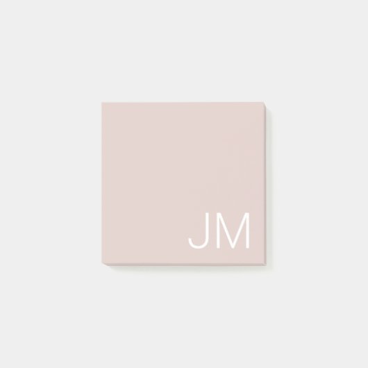 Trendy Blush Roze Oversized Monogrammen Post-it® Notes (Voorkant)