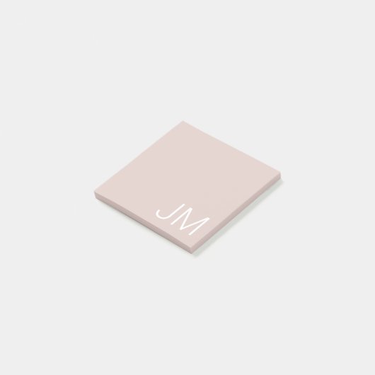 Trendy Blush Roze Oversized Monogrammen Post-it® Notes (Schuin)