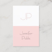 Trendy Blush Roze, stijlvol monogram, stijlvol en  Visitekaartje (Voorkant)
