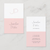 Trendy Blush Roze, stijlvol monogram, stijlvol en  Visitekaartje (Voorkant / Achterkant)