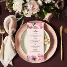 Trendy Blush Roze Waterverf Bruiloft Diner