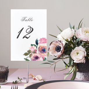 Trendy Blush Roze Waterverf Tentteken Tafel Kaart