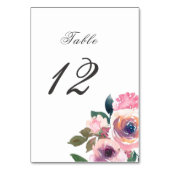 Trendy Blush Roze Waterverf Tentteken Tafel Kaart (Voorkant)