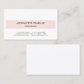 Trendy Blush Roze Wit Minimalistisch Elegant Plain Visitekaartje (Voorkant / Achterkant)