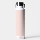 Trendy Blush Roze Witte Calligrafie Naam Waterfles (Voorkant)