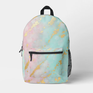 Trendy Blush Roze Zachte Mint Goud Luxe Collectie Bedrukte Rugzak