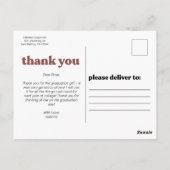 Trendy Blush Typografie Afstudeer Dank je Briefkaart (Achterkant)