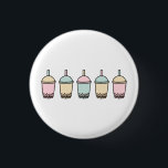 Trendy Boba Ronde Button 3,2 Cm<br><div class="desc">Dit trendy design is voorzien van de populaire boba milk tea drink in verschillende pastelkleuren.</div>