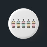 Trendy Boba Ronde Button 3,2 Cm<br><div class="desc">Dit trendy design is voorzien van de populaire boba milk tea drink in verschillende pastelkleuren.</div>