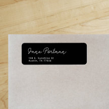 Trendy Boheem Minimalistisch Zwart Retouradres