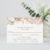 Trendy Boheemse bruiloft RSVP met Maaltijdkeuze Ka (Staand voorkant)