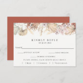 Trendy Boheemse bruiloft RSVP met Maaltijdkeuze Ka (Voorkant / Achterkant)