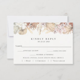 Trendy Boheemse bruiloft RSVP met Maaltijdkeuze Ka Kaartje
