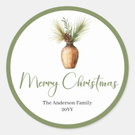 Trendy Boheemse Gezellige Rustieke Kerst Favoriete Ronde Sticker