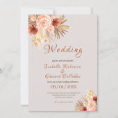 Trendy Bohemian Bloemen Boeket Peach & Copper Kaart (Voorkant)