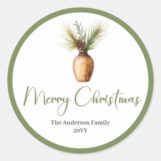 Trendy Bohemian Cozy Rustic Christmas Favor Label (Voorkant)