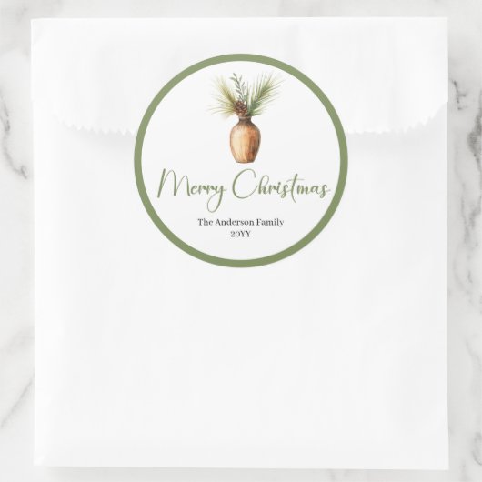 Trendy Bohemian Cozy Rustic Christmas Favor Label  (Tas)