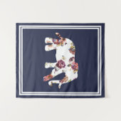 Trendy Bohemian Floral Elephant & Double Lijst Wandkleed (Voorkant (horizontaal))