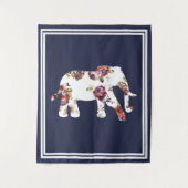 Trendy Bohemian Floral Elephant & Double Lijst Wandkleed (Voorkant)