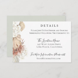 Trendy Bohemian Foliage Wedding Details Kaart