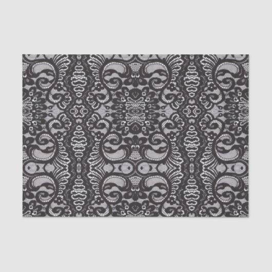 trendy bohemian girly Parijse zwarte kant Tissuepapier (Voorkant)