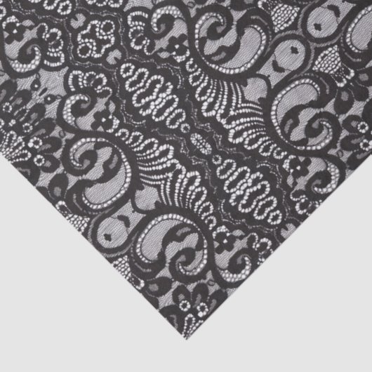 trendy bohemian girly Parijse zwarte kant Tissuepapier (Detail)