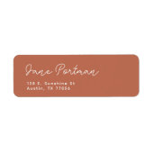 Trendy Bohemian Minimal Terra Cotta retour adres Etiket (Voorkant)