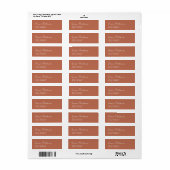 Trendy Bohemian Minimal Terra Cotta retour adres Etiket (Full Sheet)
