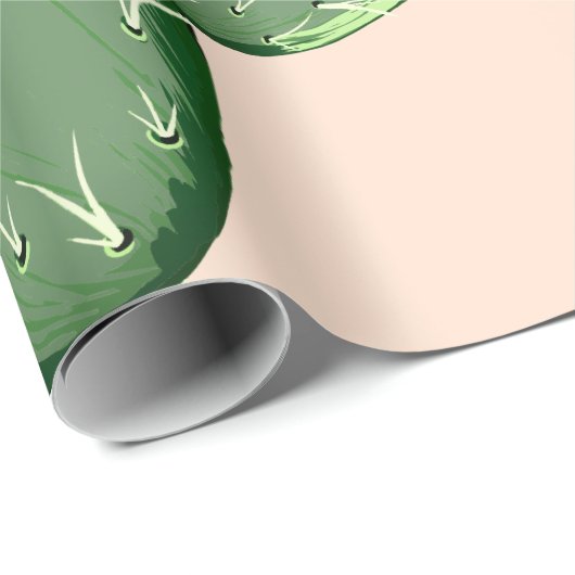 Trendy Bohemian Prickly Pear Cactus & Bloemen Cadeaupapier (Rol Hoek)