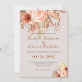 Trendy Bohemian Sinaasappel Copper Floral Bouquet Kaart (Voorkant)