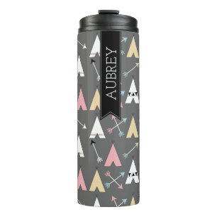 Trendy Bohemian Teepees & Arrows gepersonaliseerd Thermosbeker