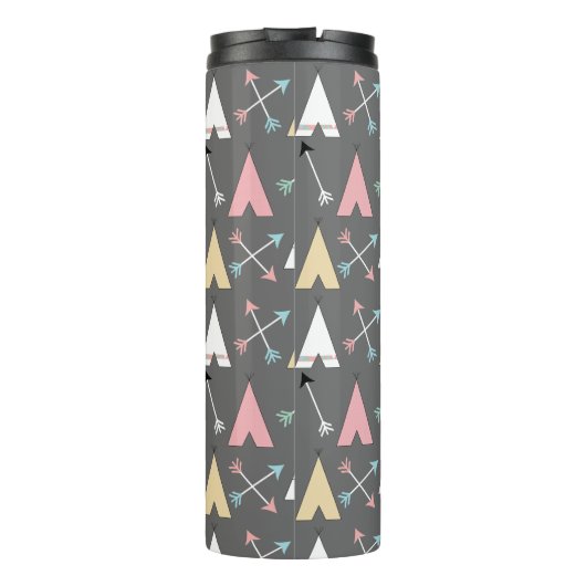 Trendy Bohemian Teepees & Arrows gepersonaliseerd Thermosbeker (Achterkant)
