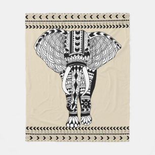 Trendy Bohemian Tribal Patroon Olifant Fleece Deken