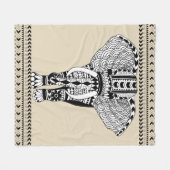 Trendy Bohemian Tribal Patroon Olifant Fleece Deken (Voorkant (Horizontaal))