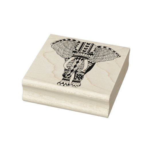 Trendy Bohemian Tribal Patroon Olifant Rubberstempel (Stempel)