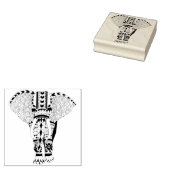 Trendy Bohemian Tribal Patroon Olifant Rubberstempel (Gestempeld)