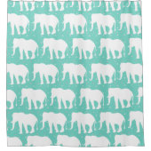 Trendy Bohemian White Elephants & Grey Triangles Douchegordijn (Voorkant)