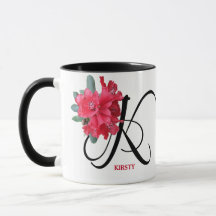 Trendy boho aanpasbare rode bloemen Kirsty naam
