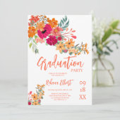 Trendy Boho Afstuderen Fotokaart – Sinaasappels Bl Kaart (Staand voorkant)